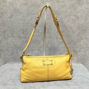 The Sak Yellow Leather small Satchel baguette purse